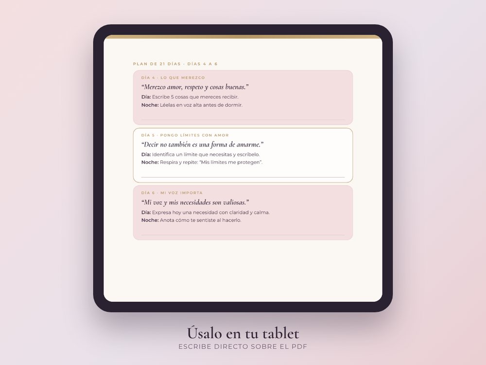 Plan de 21 días en tablet