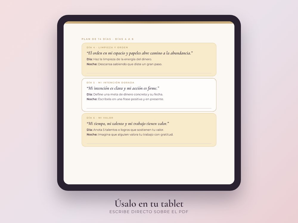 Plan de 14 días en tablet